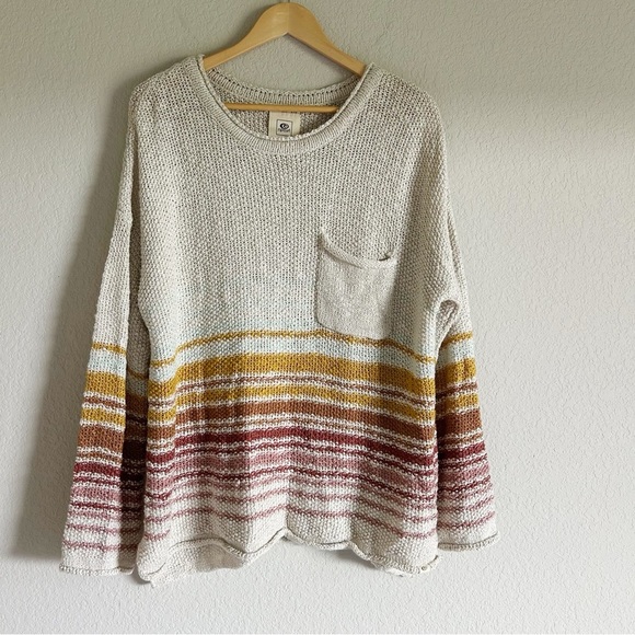 Rip Curl Relaxed Striped Sweater Beach Style  Size L - Picture 1 of 10